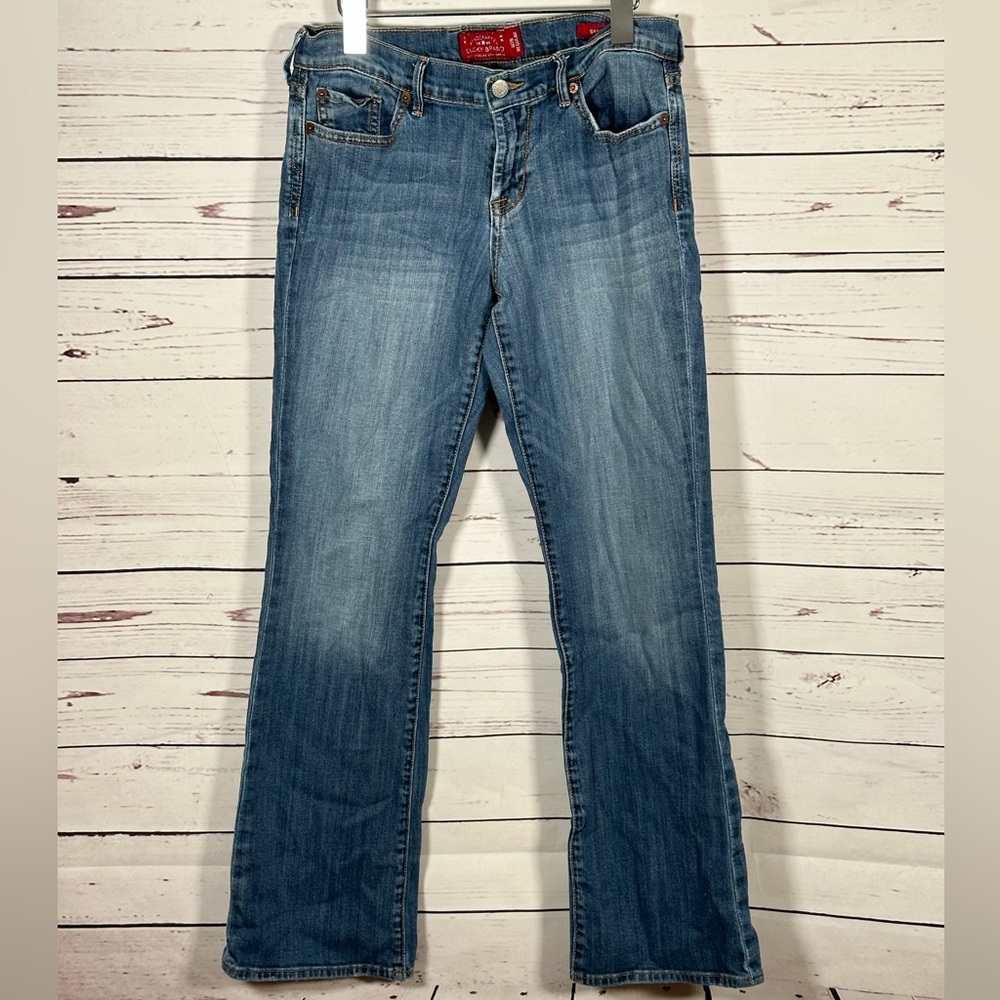 Lucky Brand Size 6/28 Women's Sweet N Low Mid Rise Denim Distressed Blue Jeans